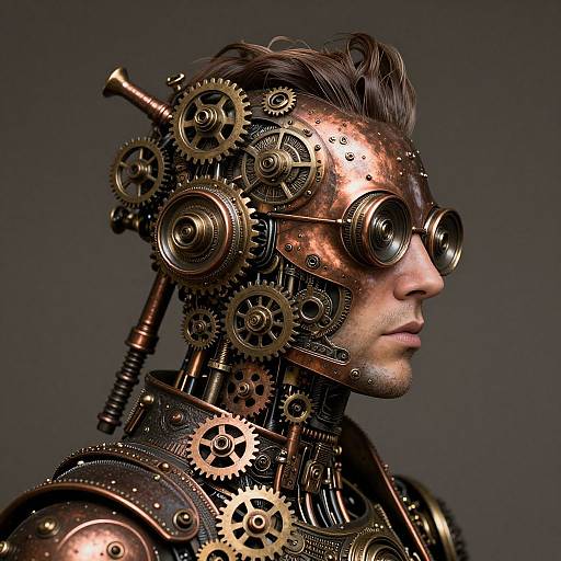 Steampunk-Inspired AI Portrait Fusion