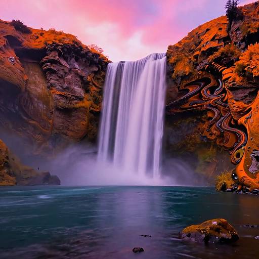 Surreal Looping Waterfall Landscape