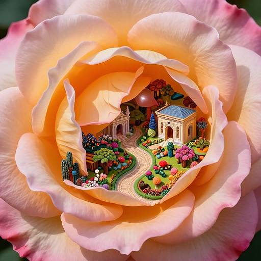 Surreal Bug's-Eye Rose Landscape