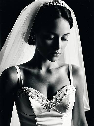 Bride in Wedding Dress with Veil