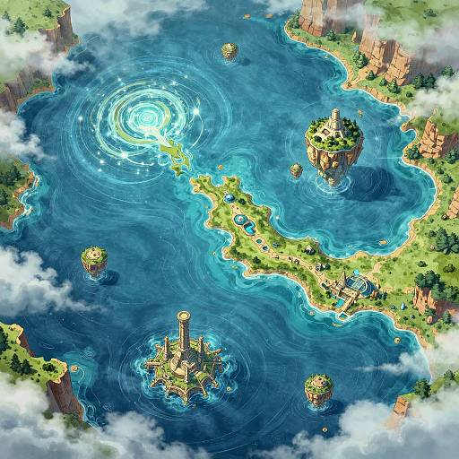 Fantasy Map of Magical Oceanic Realms