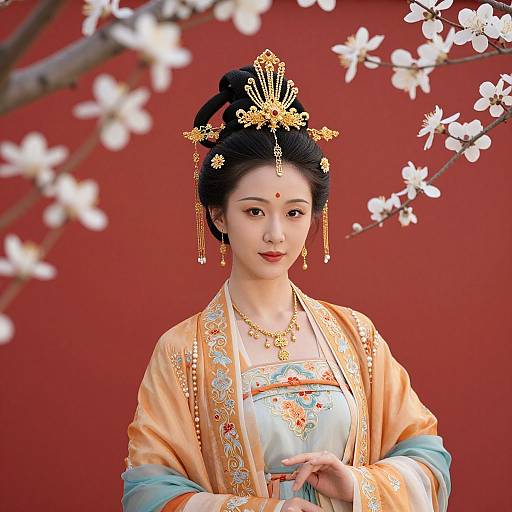 Regal Woman in Traditional Chinese Attire