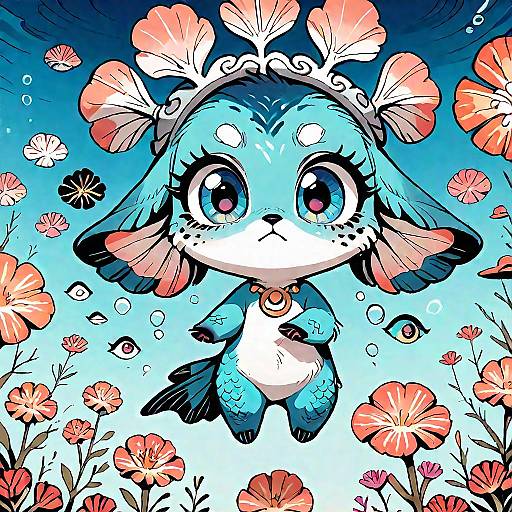 Charming Chibi Seal in Nebula Colors