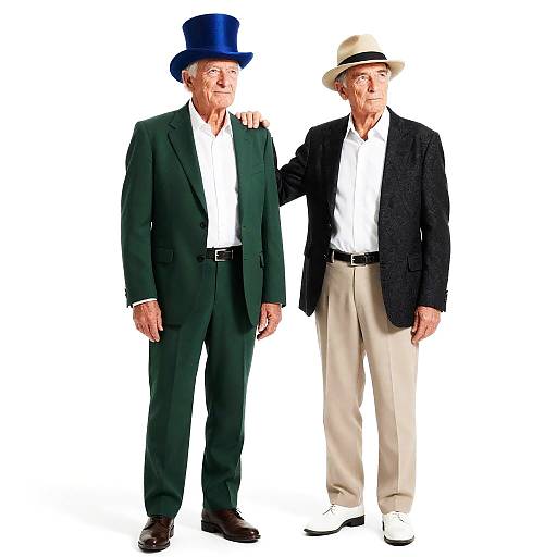Stylish Elderly Men in Unique Outfits