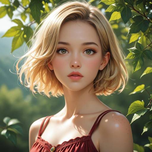 Realistic Portrait of a Blonde Girl