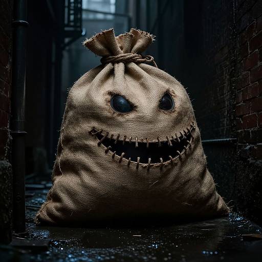 Sack Monster in Dark Alley