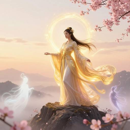 Megami on Mystical Mountain Dawn