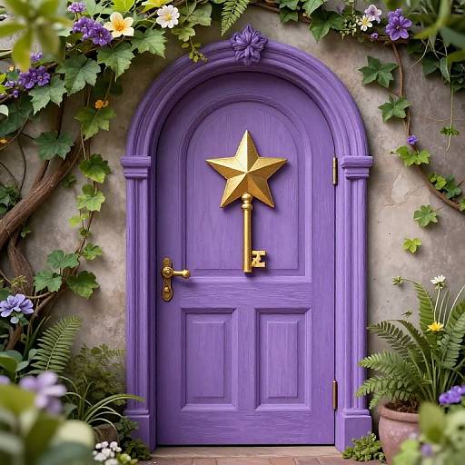 Whimsical Purple Fairy Door Portal