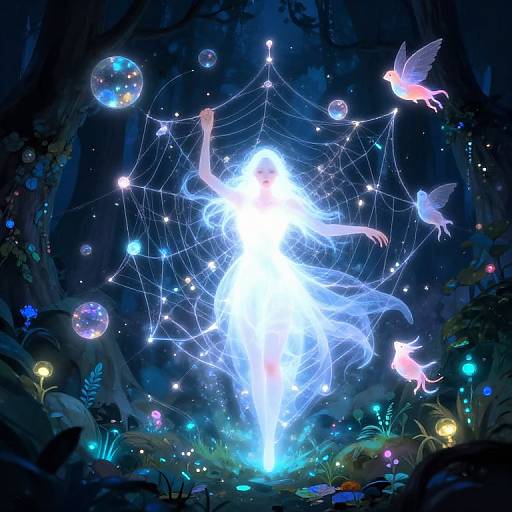 Luminous Dreamweaver in Enchanted Forest