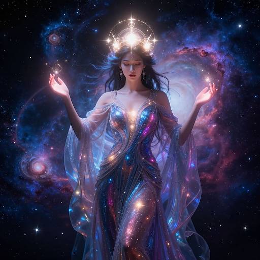 Cosmic Space Goddess Illustration
