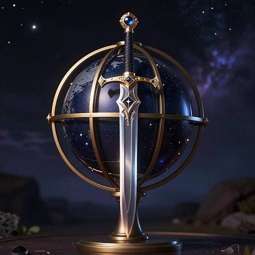 Twilight Blade on Celestial Orb Stand
