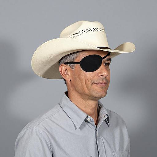 Man in Beige Cowboy Hat Portrait