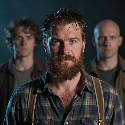 Bearded Man in Blue Light