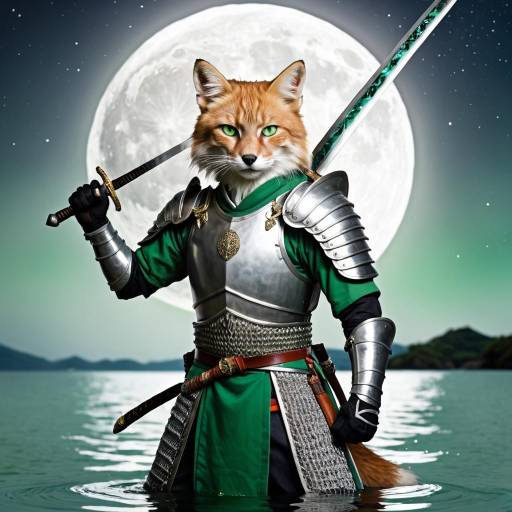 Fierce Fox Warrior under the Moon