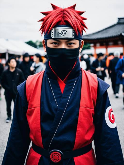 Man in Naruto Akatsuki Cosplay Costume