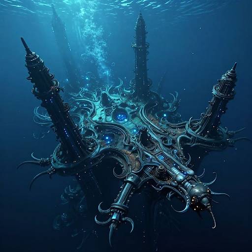 Biomechanical Submerged Cityscape