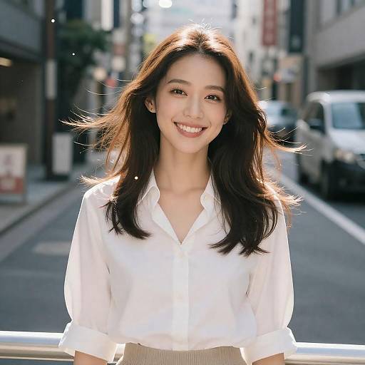Photorealistic Tokyo Street Portrait 25yo Woman