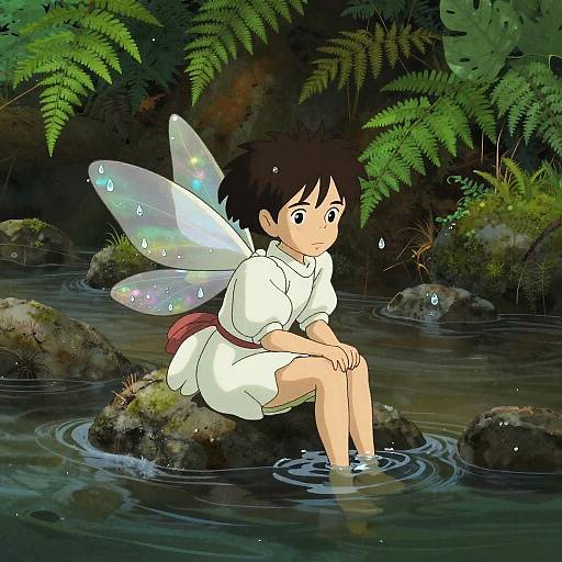 Iridescent River Pixie in Stream