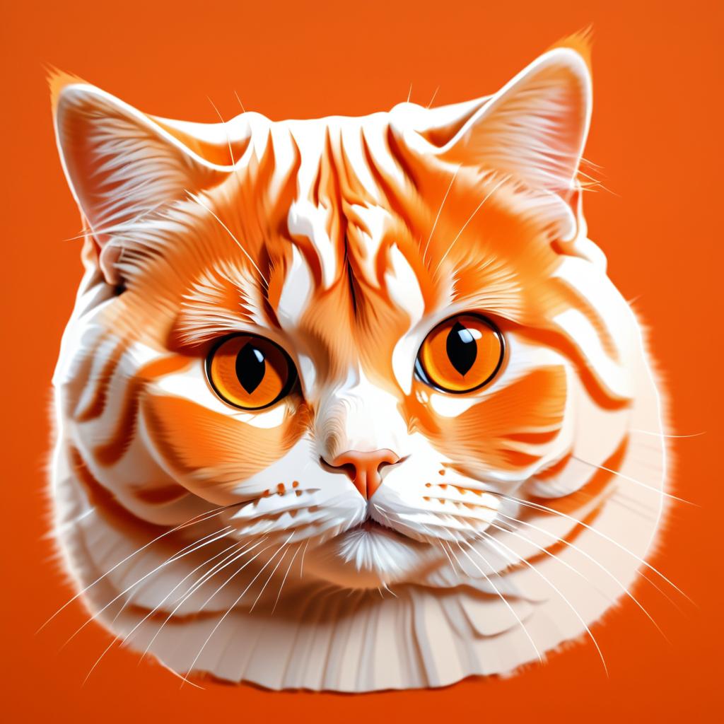 Realistic Scottish Fold Cat Portrait