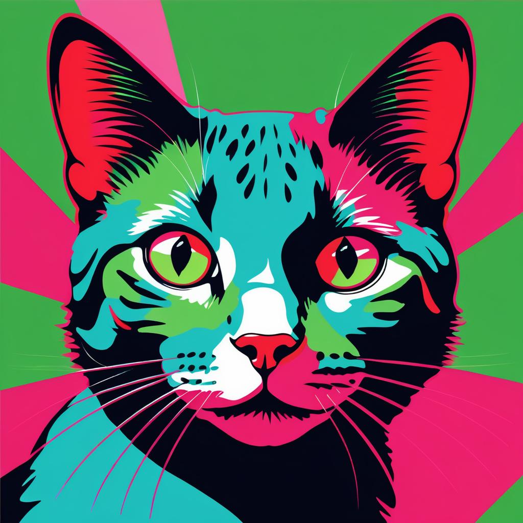 Playful Pop Art Cat Portrait