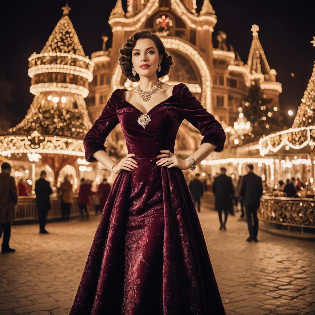 Elegant Woman in Festive Christmas Style