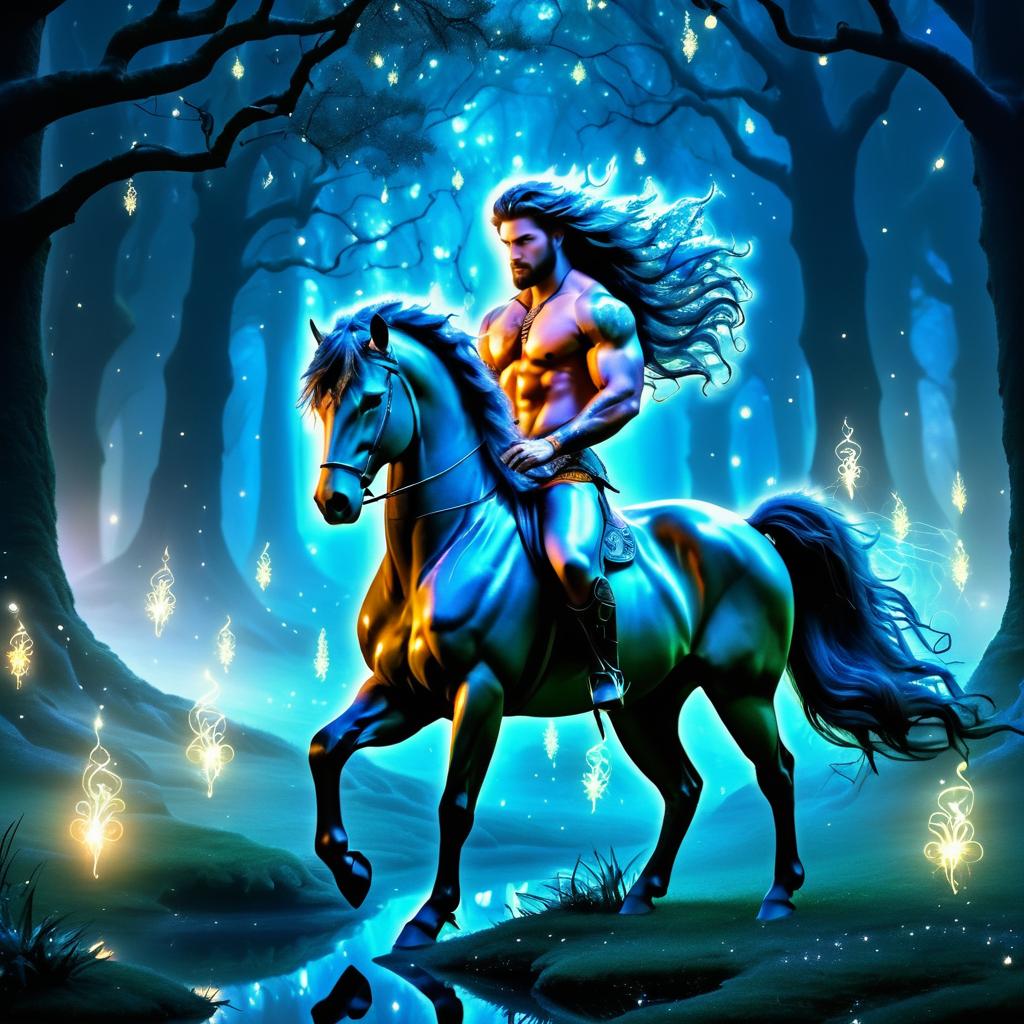 Ethereal Centaur in a Misty Glade