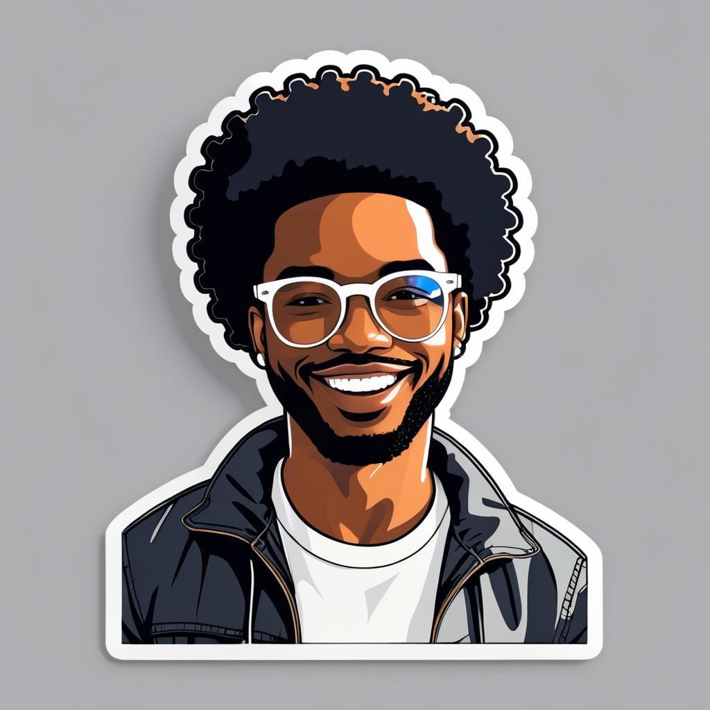 Modern Streetwear Afro Man Sticker Design