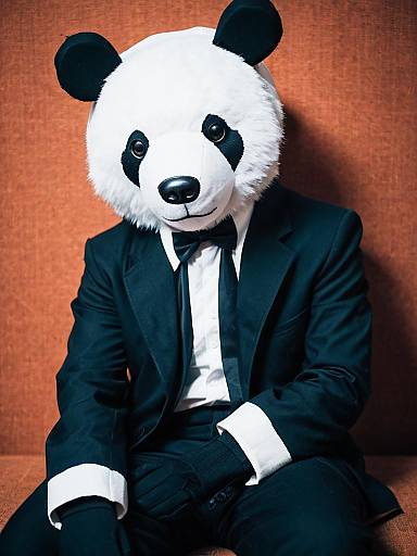 Realistic Monokuma Cosplay Man