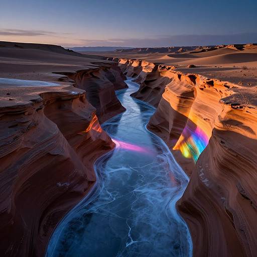 Frozen Sunlight Canyon at Twilight