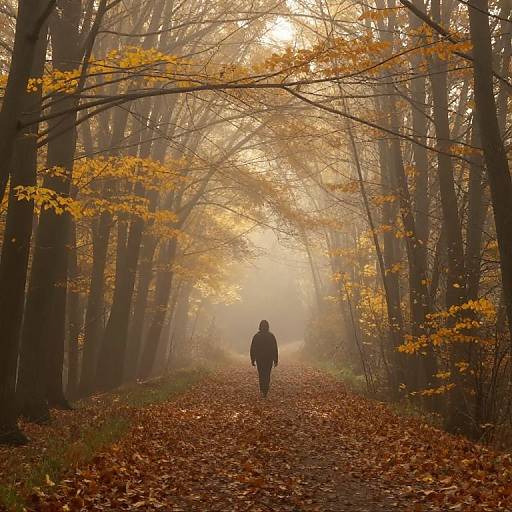 Misty Autumn Forest Path Impression