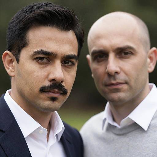 Close-Up Portrait of Two Distinct Men