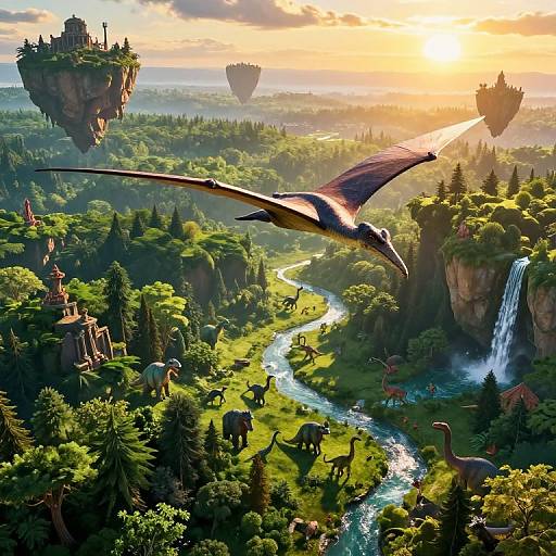 Enchanting Fantasy Dinosaur Landscape