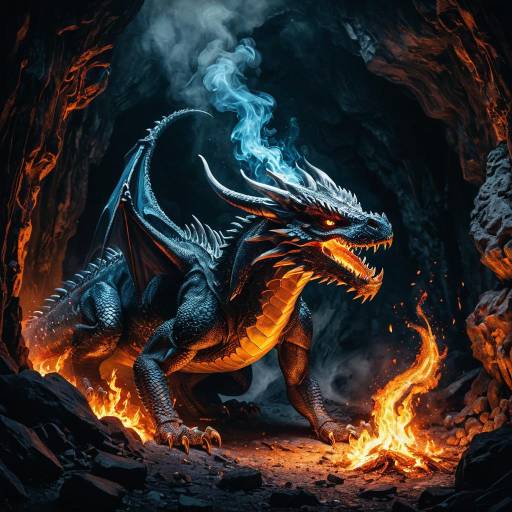 Fire-Breathing Dragon in Cavern Fire-Breathing Dragon in Cavern