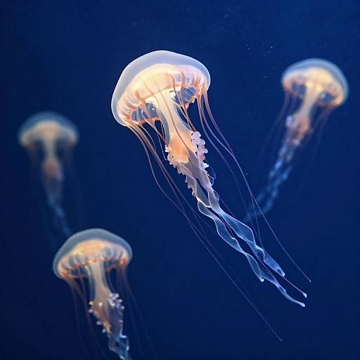 Ethereal Glowing Jellyfish Underwater