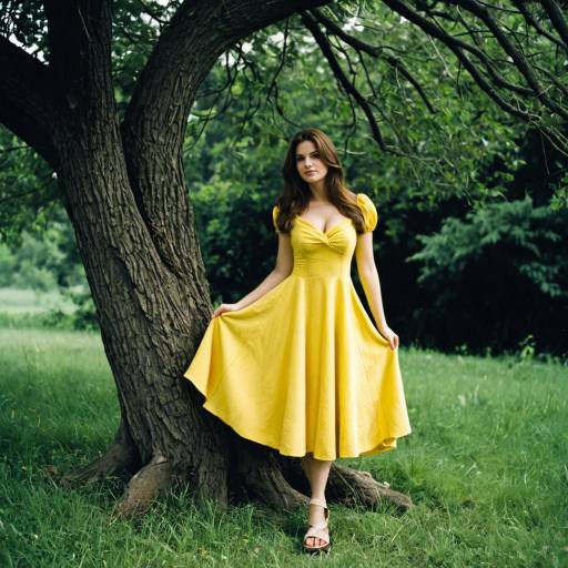 Yellow Belle Dress in Nature Setting