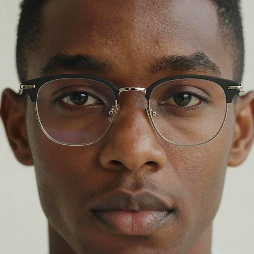 Confident Dark Skin Portrait with Glasses