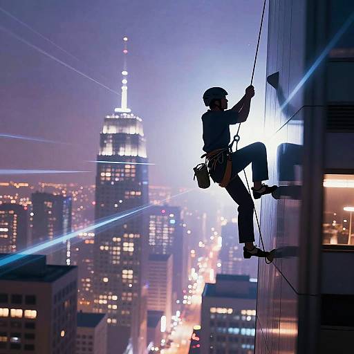 Stylized Speed Climber at Dusk