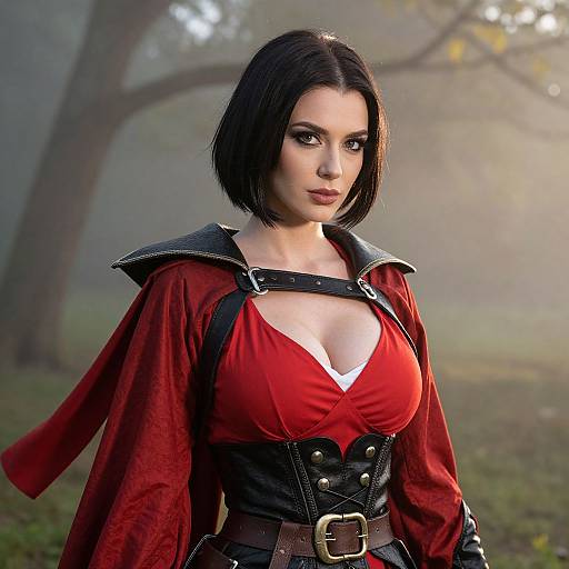 Woman in Pirate Costume at Golden Hour