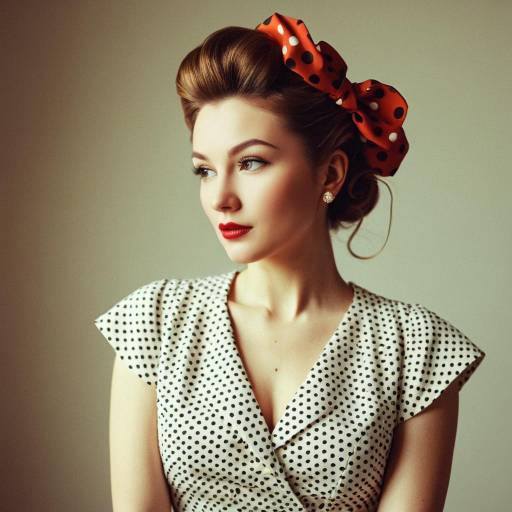 Retro Pin-Up Woman with Polka Dot Dress Retro Pin-Up Woman with Polka Dot Dress