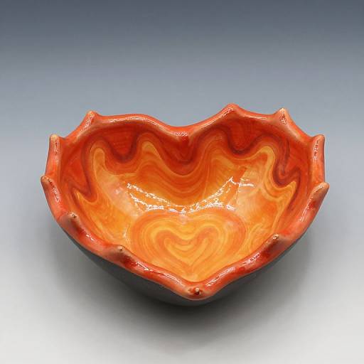 Fiery Heart Clay Bowl Art