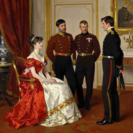 Elegant 19th Century Military Gathering