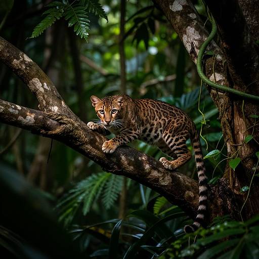 Stealthy Jungle Cat Hunt Scene