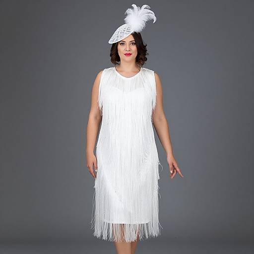 Plus Size Silver Flapper Dress Costume