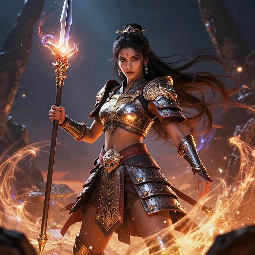 Hinaarare Warrior with Glowing Spear