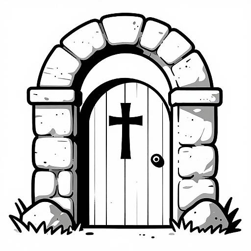 Rustic Easter Tomb Vector Illustration