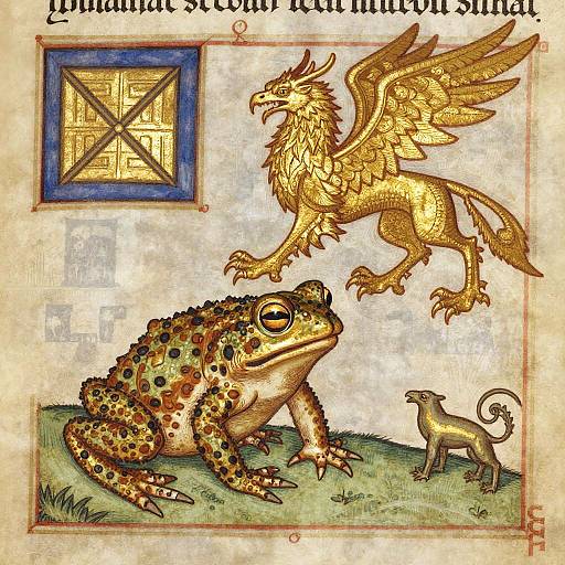 Medieval Surreal Toad-Griffin Miniature
