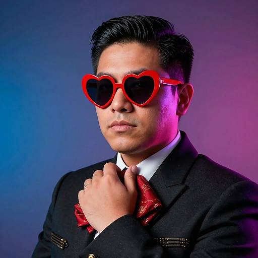 Mariachi Portrait with Heart Sunglasses