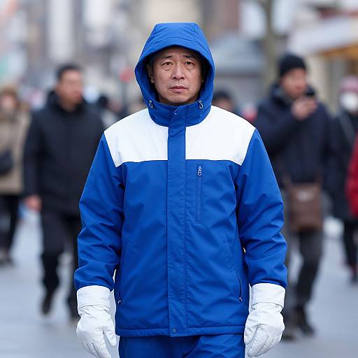 Man in Blue Winter Outfit