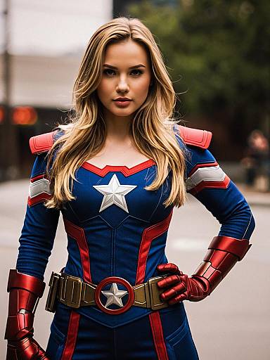 Woman in Avengers-inspired Superhero Costume