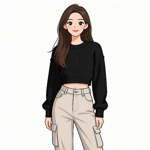 Smiling Woman in Casual Streetwear